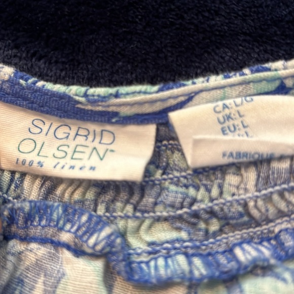 Sigrid Olsen 100% Linen long-sleeved top-so flattering and airy! Size L - Picture 3 of 4